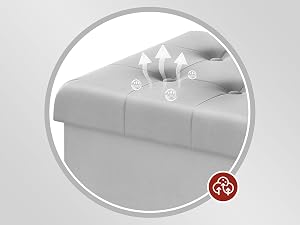 Vista circular de primer plano de lo que parece ser una superficie o material blanco texturizado, enmarcado dentro de un borde redondo