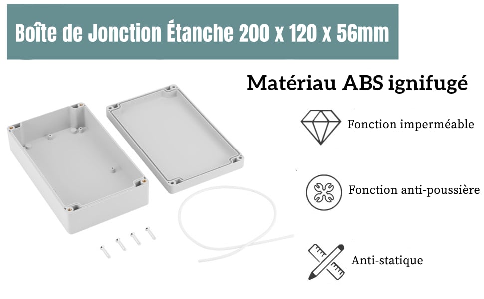 Boîte De Jonction étanche IP65 - Dimensions 230x150x85mm, Plastique ABS - Pour électricité, Projets DIY, Extérieur