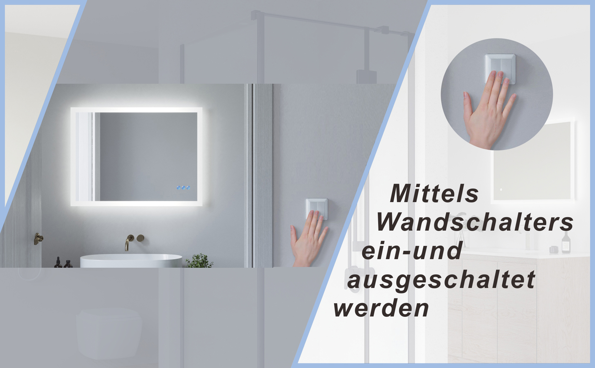 Beleuchteter Badspiegel LED Wandspiegel 80x60cm ECHOS Typ C