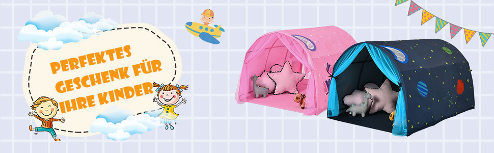 Prinzessin Prinzess Kinderspielhaus Kinderzelt Fenster & Tasche Spielzelt Vorhang Kinderspielzelt