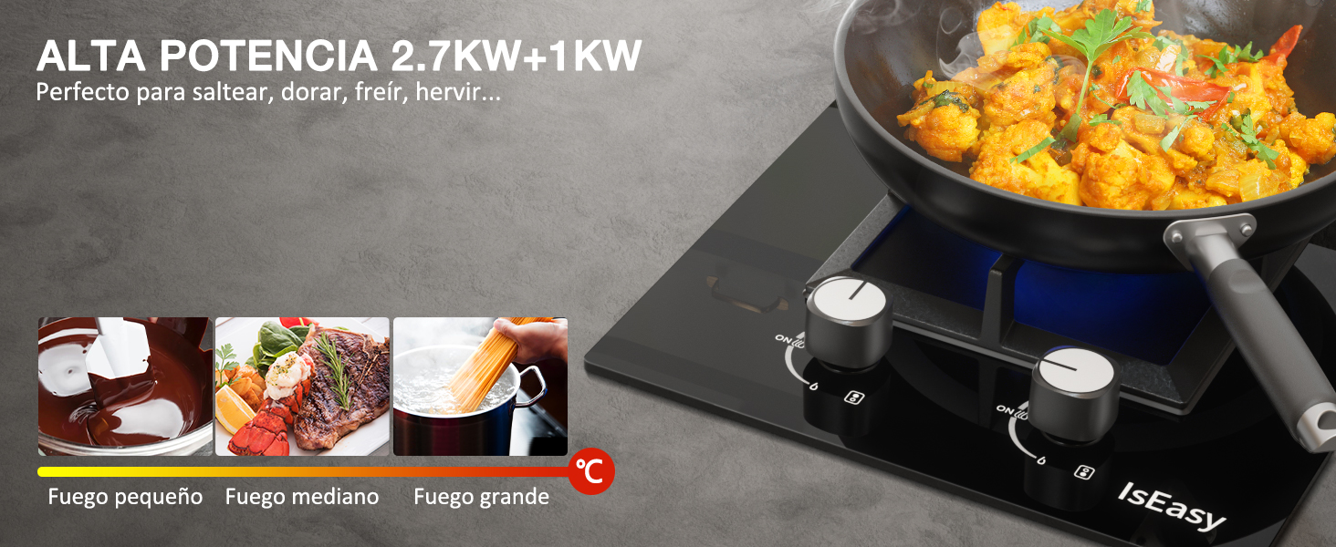 Estufa a gas de 2 fuegos