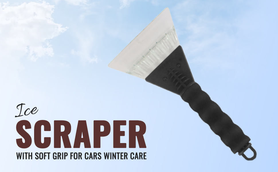 Ice Scraper with Soft Grip for Cars Winter Care