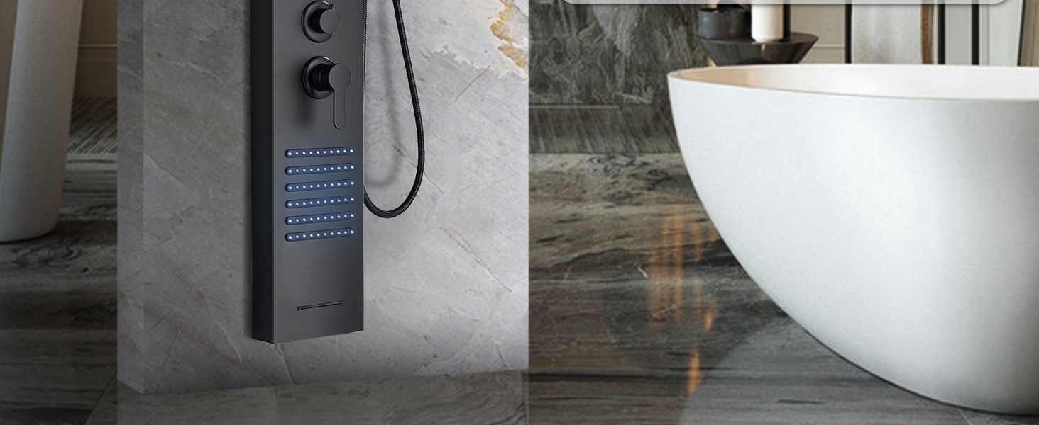 shower panel shower tower shower panel tower system with shower jets