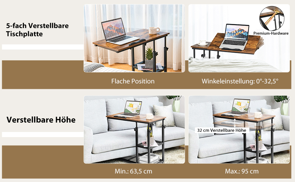 Laptoptisch, Beistelltisch, Notebooktisch, Pflegetisch, Sofatisch, Ablagetisch, Kaffeetisch, Abstelltisch