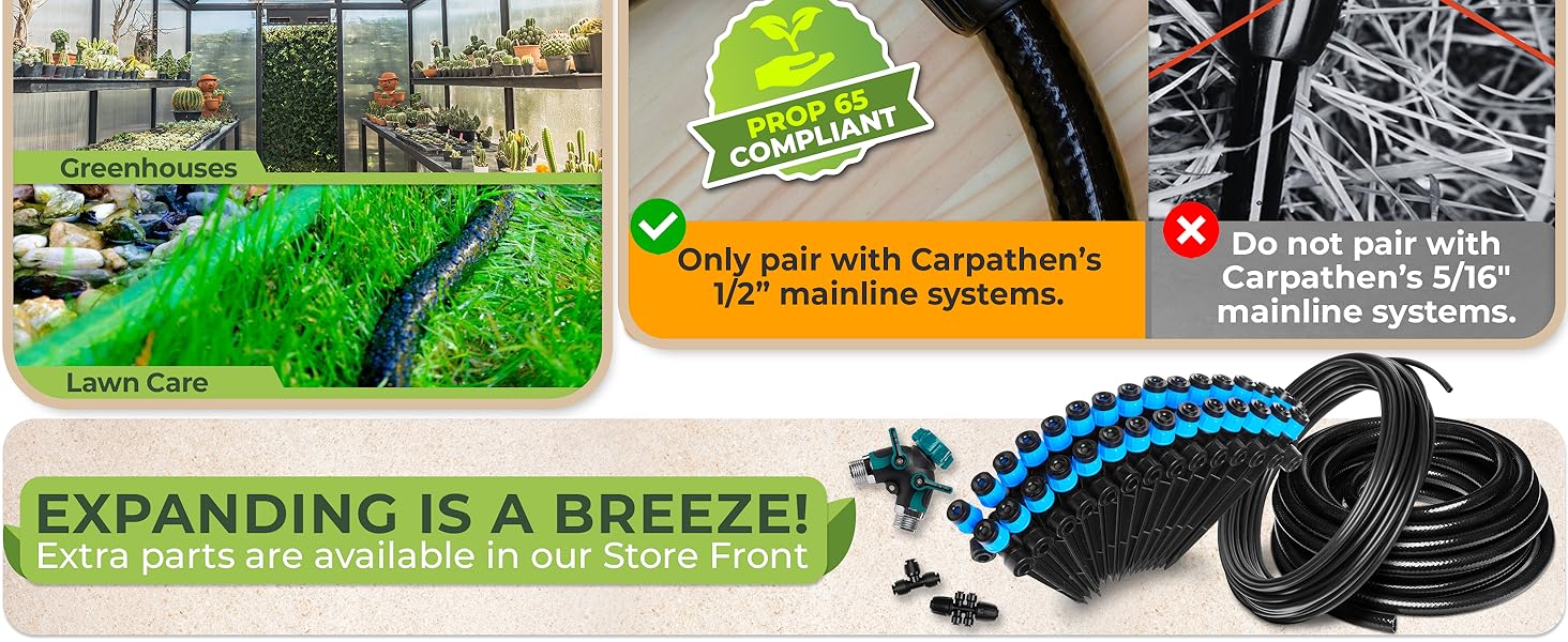 Text reads 'EXPANDING IS A BREEZE!'. Marketing sequence showing expandable garden bed or planting system with illustrations of expansion process.