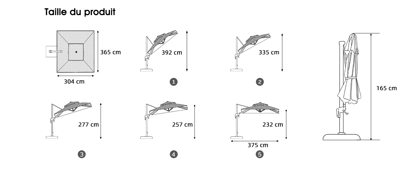 parasol jardin déporté alu sun 4