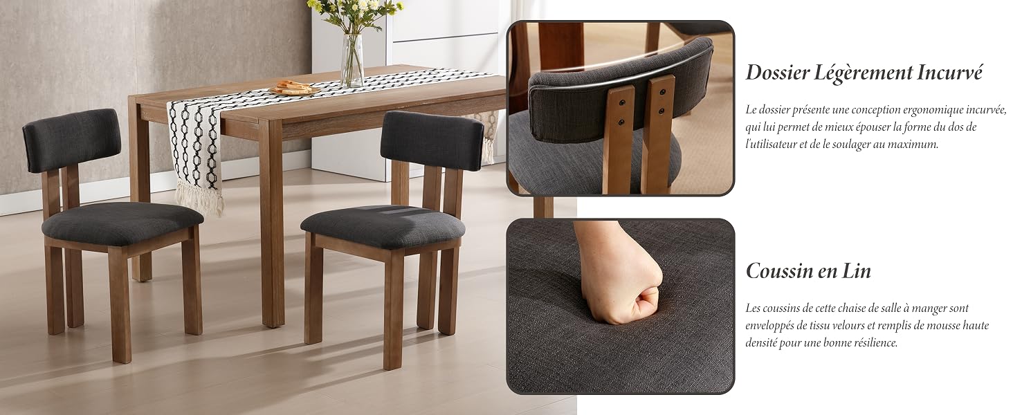 Chaise de Salle à Manger en lin