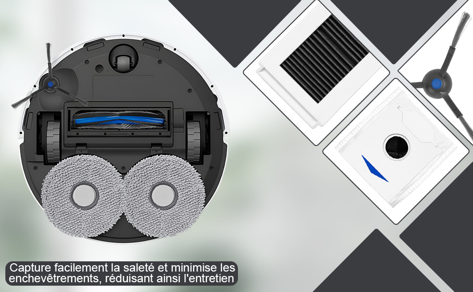 Heykewi Kit d'accessoires pour Ecovacs DEEBOT N30 PRO / N30 OMNI / N30 PRO OMNI