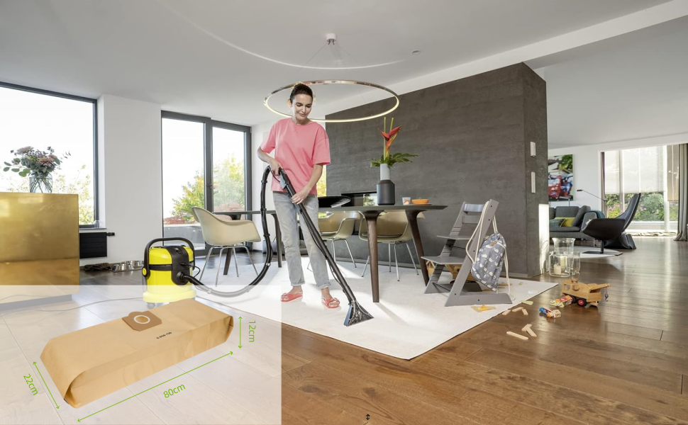 Sacs Droits Aspirateur pour Karcher WD3