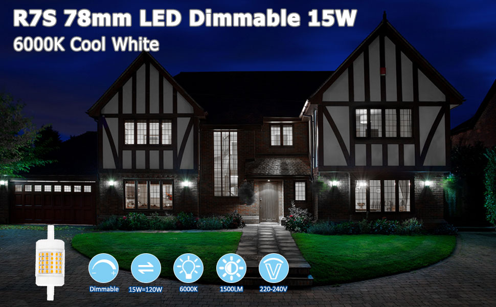 r7s 15w led dimmable