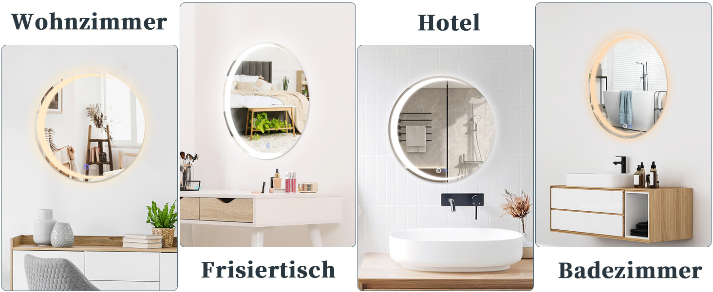 Miroir de salle de bain rond