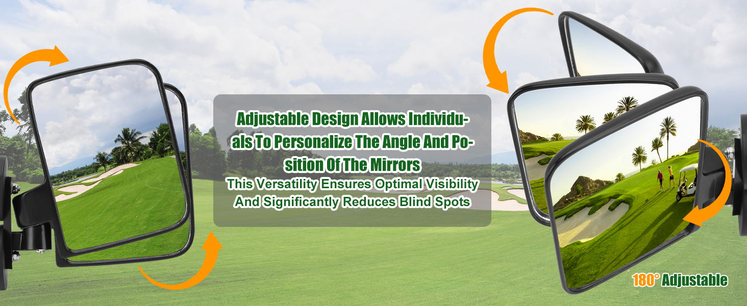 Adjustable Magnetic Cart Side View Mirrors