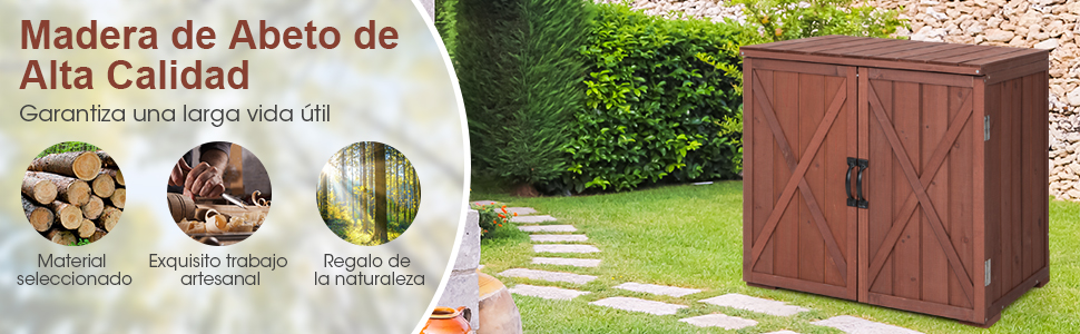 Armario de Almacenamiento de Madera para Jardín