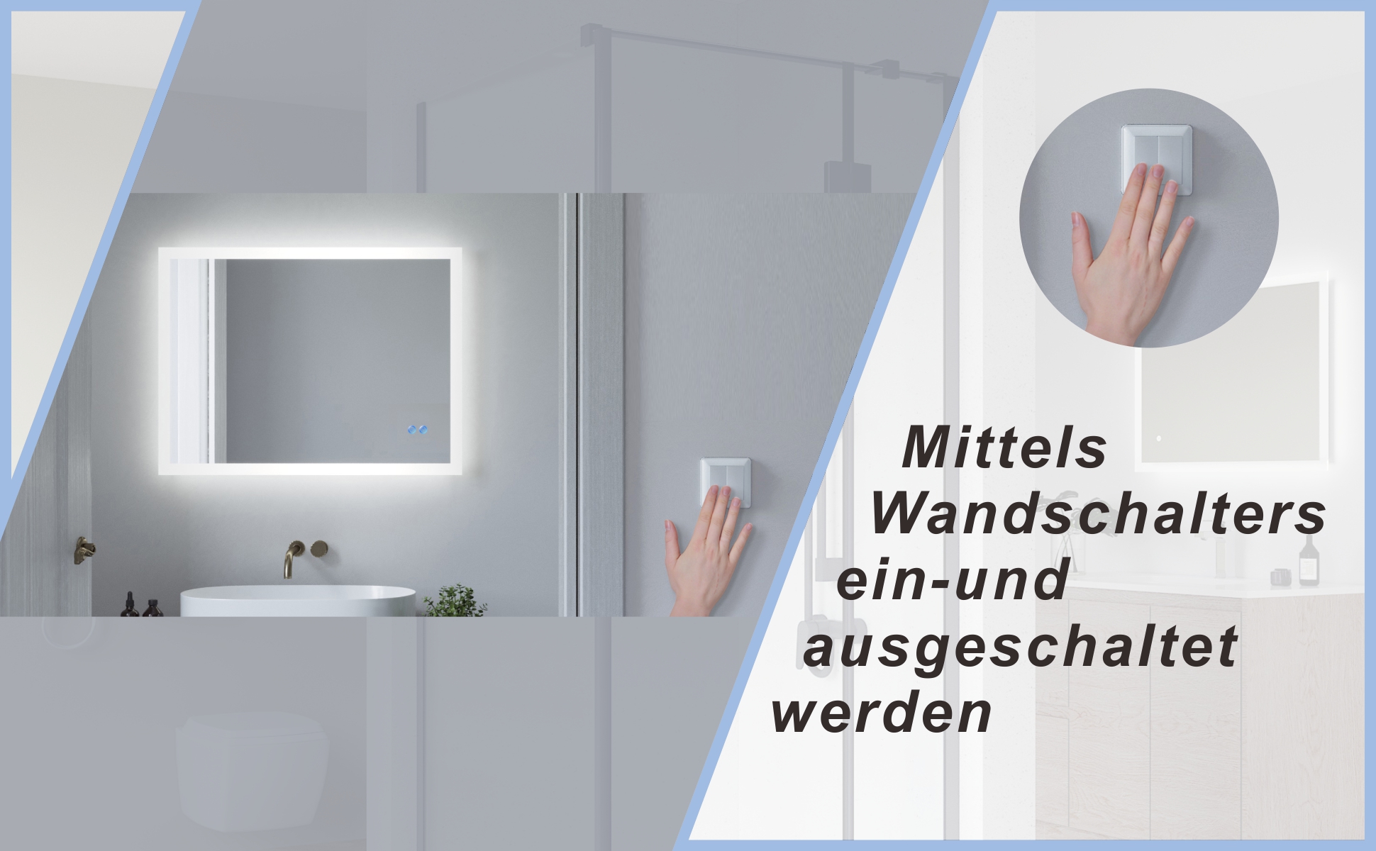 Beleuchteter Badspiegel LED Lichtspiegel 60x80cm ECHOS Typ B