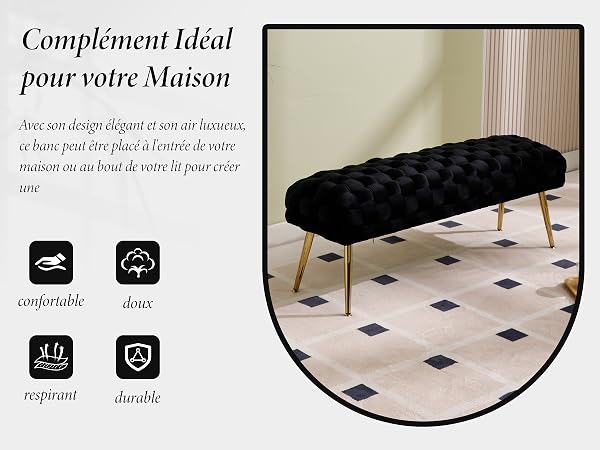 banc but de lit banquette bout de lit