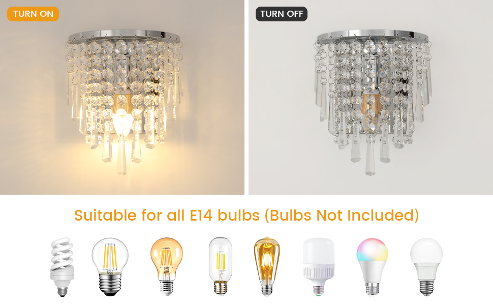 Wandleuchte Kristall LED E14 Wandleuchte innen Wandleuchten Schlafzimmer
