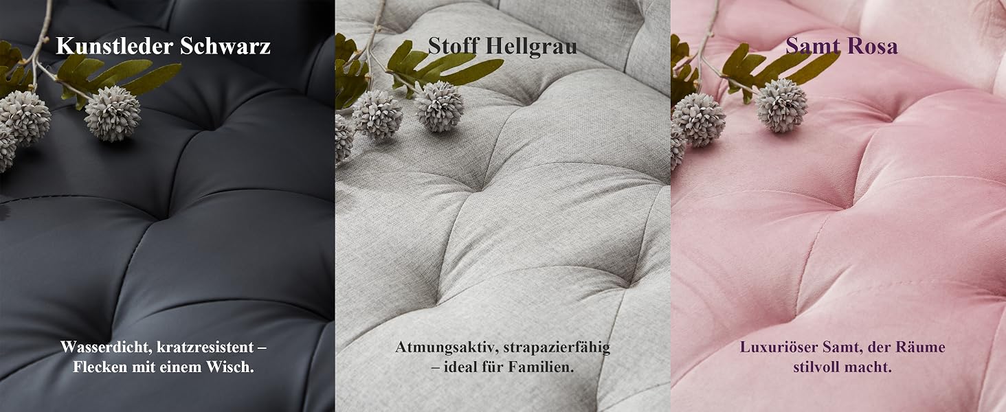 Sammlung dekorativer Kissen oder Kissen in verschiedenen Farben, darunter Schwarz, Weiß und Rosa, dargestellt in einer Reihe von Produktfotos.