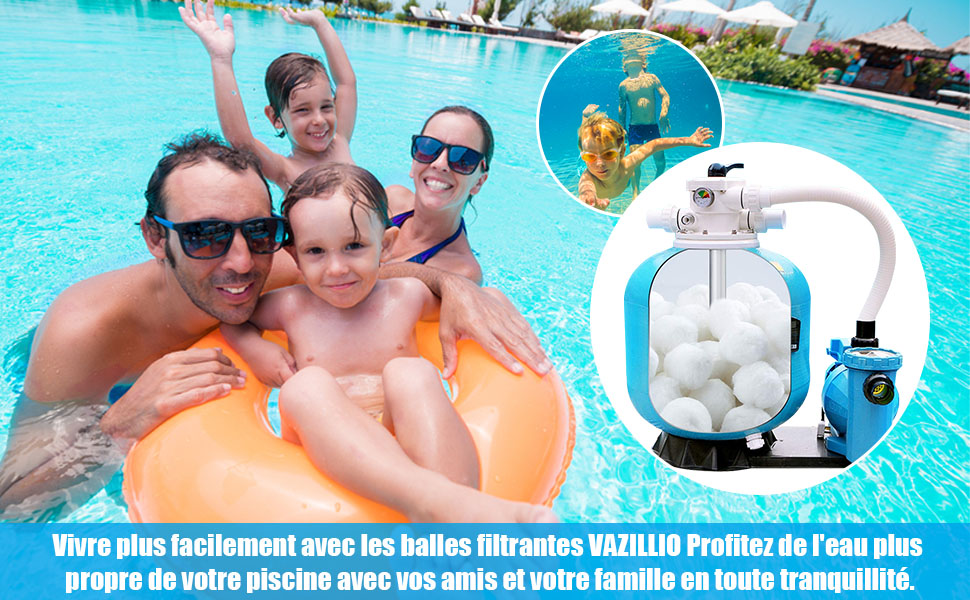 la famille s'amuse dans la piscine
