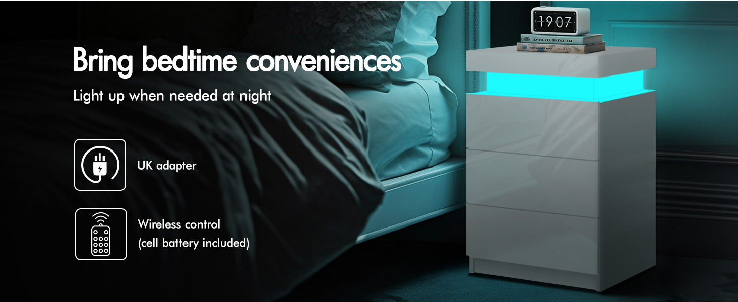 ELFORDSON LED Bedside Tables