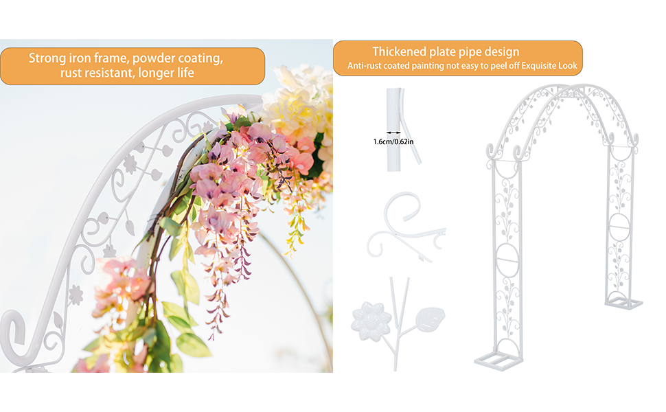 Arche De Mariage Ouverte Extra Large Moongate - Cadre Pour Toile De Fond Jardin