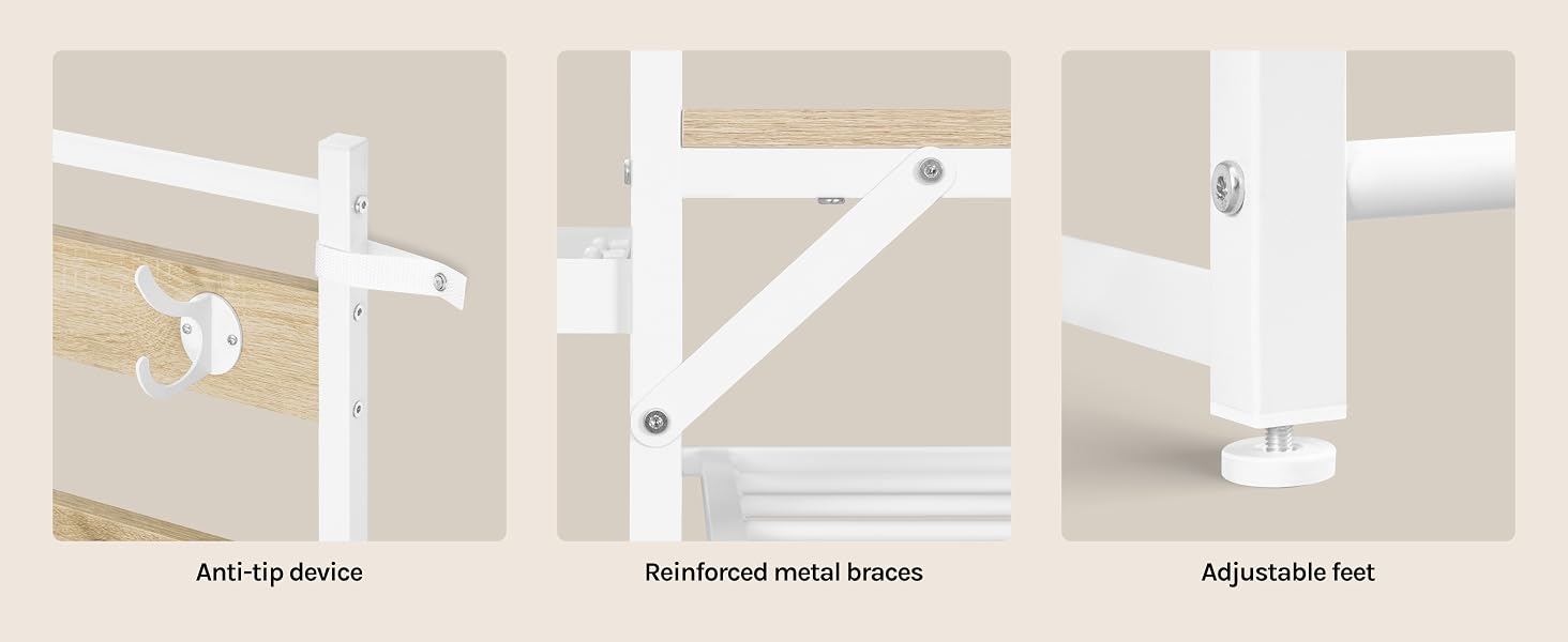 Four modular storage or shelving unit options shown with German text labels indicating different configurations or assembly variations against light background.