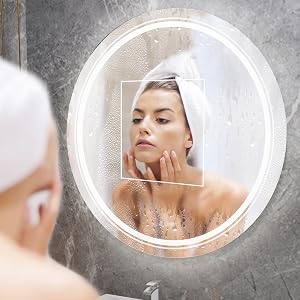 defogging anti-fog demister steam free bathroom mirror