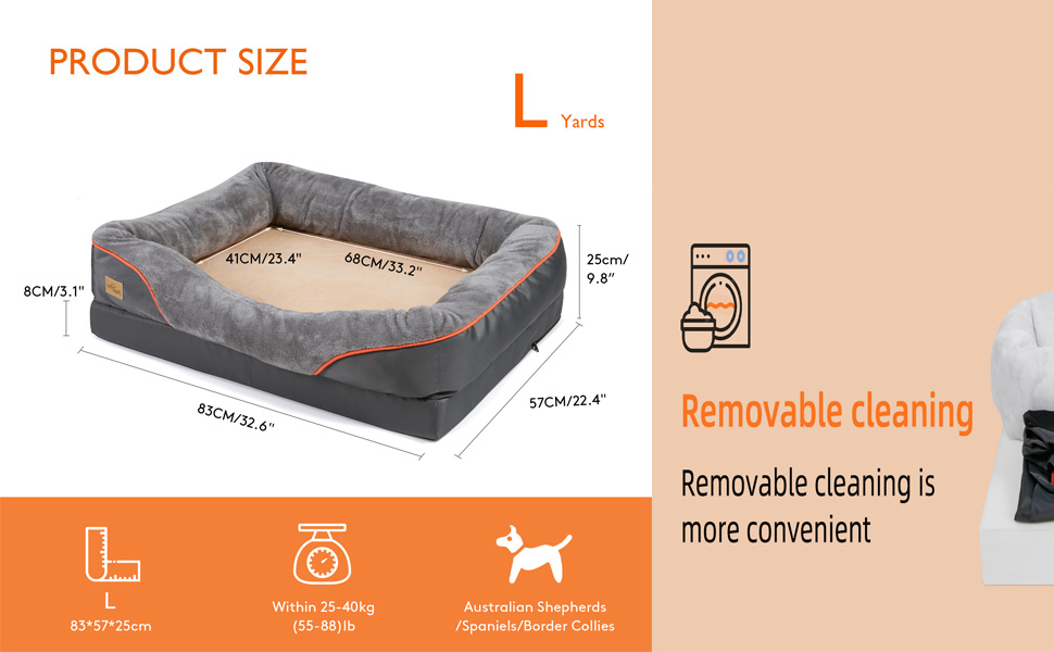 Cuccia Cuscino Materassino per cani comodo Materasso memory per cane con bordi rialzati Rimovibile