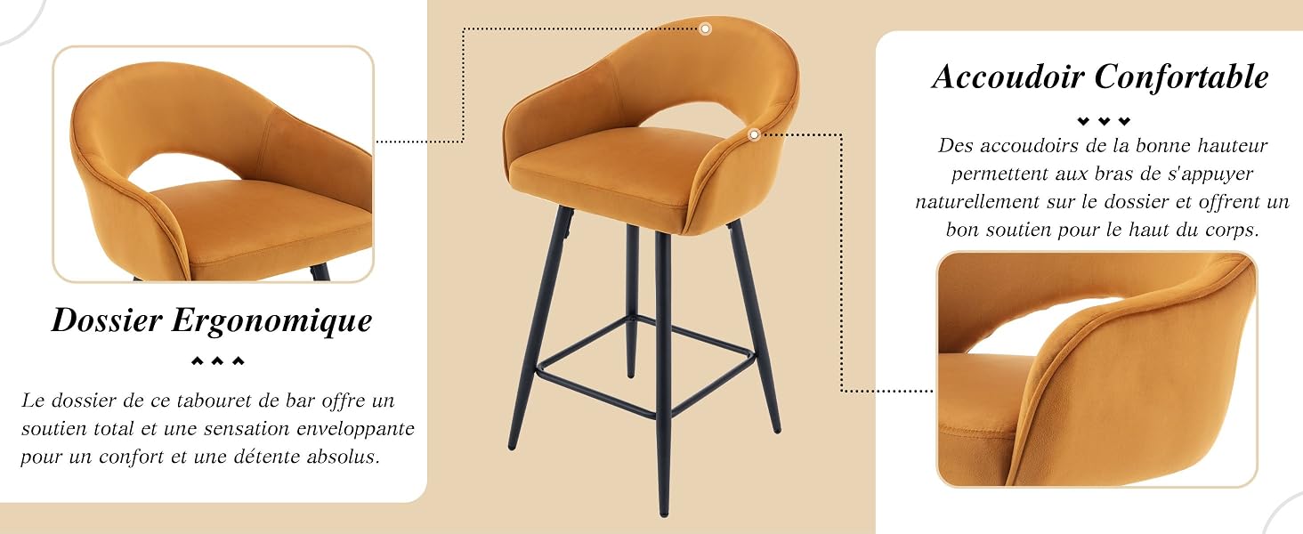 Tabourets de Bar avec repose-pieds