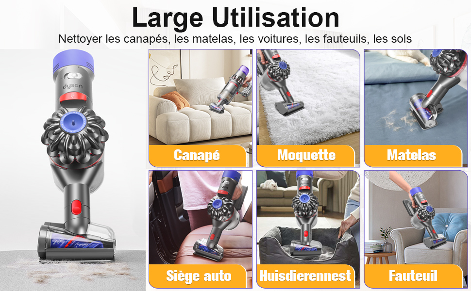  Mini Brosse Turbine Sans Cheveux Compatible avec Dyson