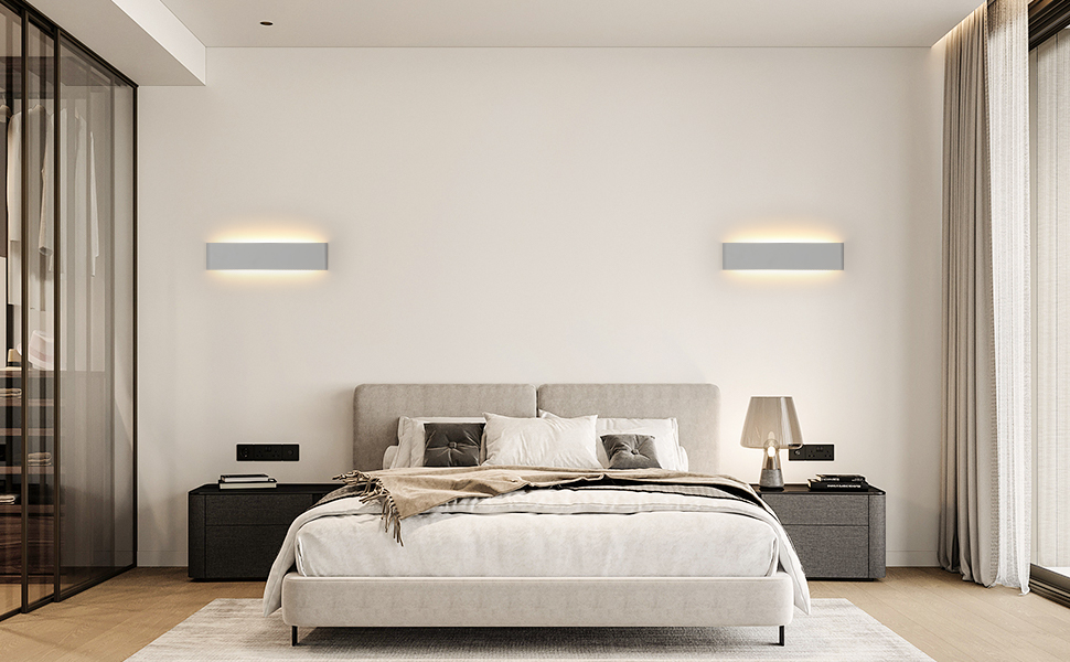 Seamoon Wandleuchte, 10W 41CM Moderne Rechteckige Wandlampe