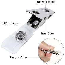 Clips de insignia de metal con correa