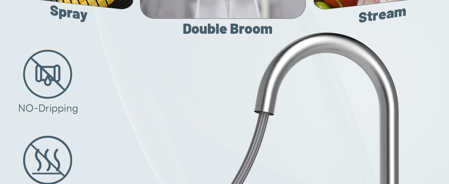 brushed steel kitchen tap