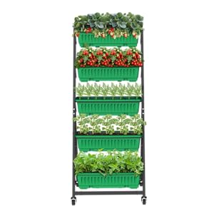 Vertical Raised Garden Bed - 5 Tier Food Safe Planter Box for Outdoor and Indoor Gardening