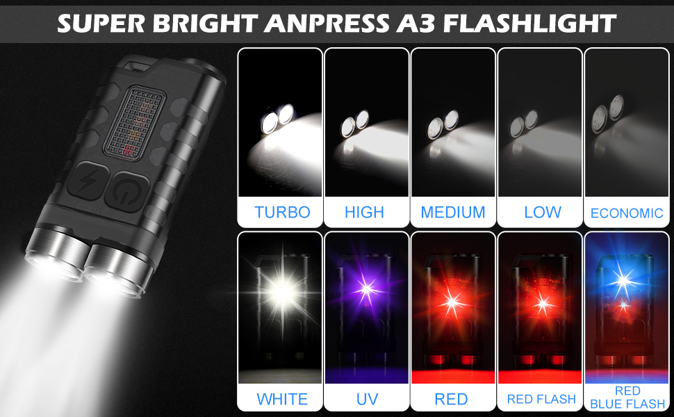 Mini LED Keychain Flashlight Small Rechargeable Pocket Flashlight EDC Flashlight 