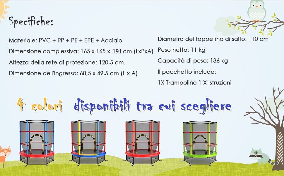 Trampolino da Esterno GOPLUS