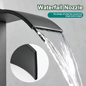 mostra il flusso dell'acqua, con dettagli intarsiati che mostrano il design curvo