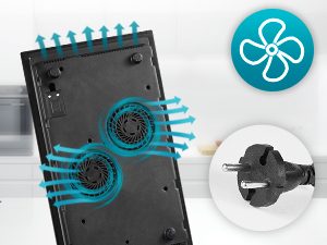 AMZCHEF 3300W Plaque Induction 2 Feux avec Zones Flexibles