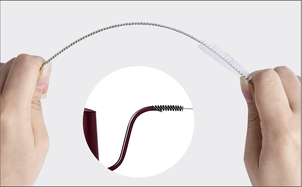La herramienta flexible para Augenbrauenformung wird zwischen dos Finger vorgeführt. Estos son nuestros pinceles de diseño y pincel