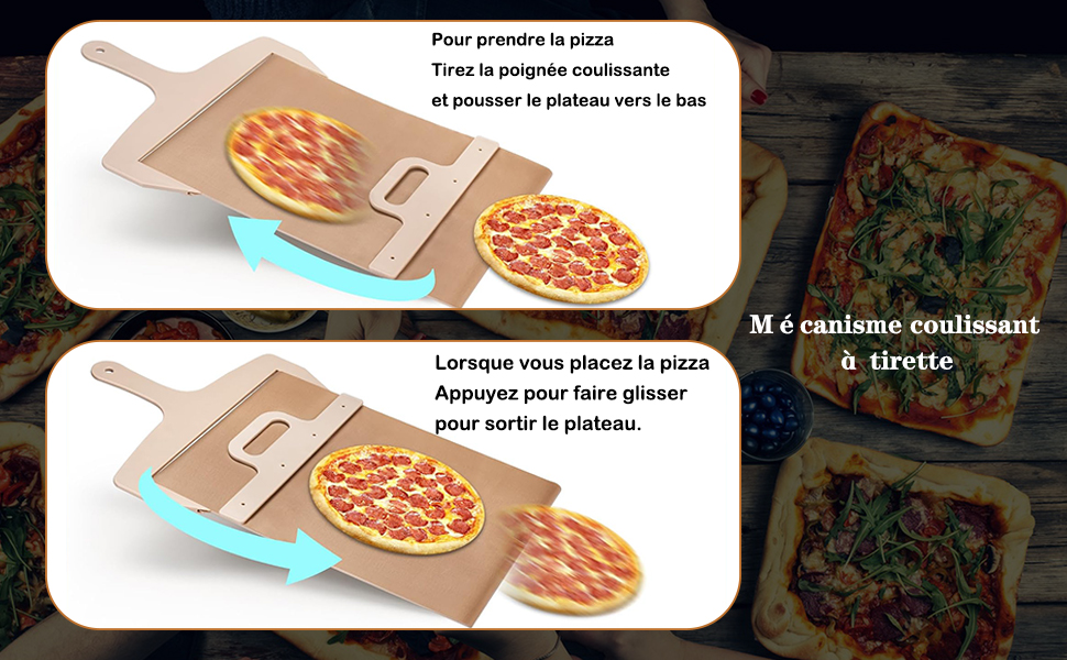 Pala de pizza resbaladiza, pala de pizza, scorrevole, pala de pizza resbaladiza, Pala de pizza resbaladiza