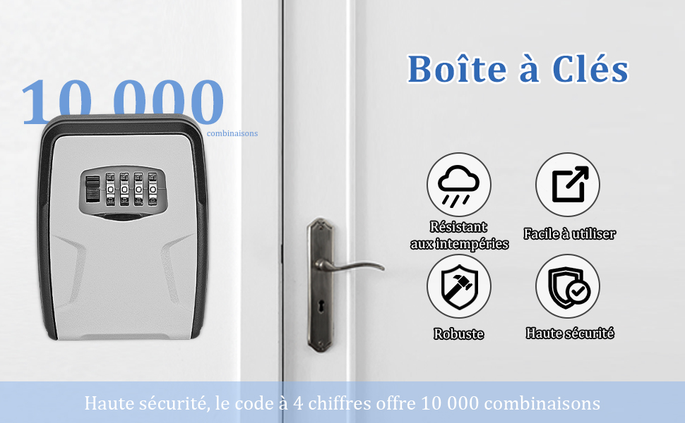Boite a Clefs Murale Avec Manipuler - Avec Code 4 Chiffres