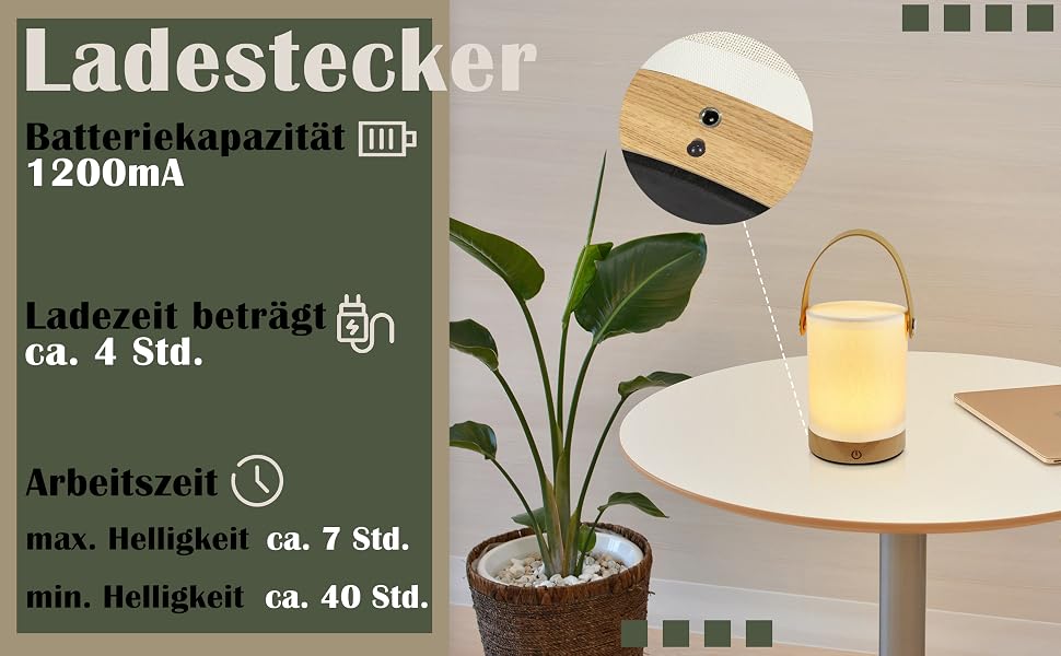 Lampe de chevet tactile LED