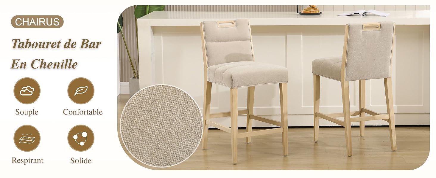 Schéma technique ou plan montrant les mesures et les spécifications détaillées des meubles ou accessoires de bar, avec des motifs circulaires et des marquages dimensionnels.