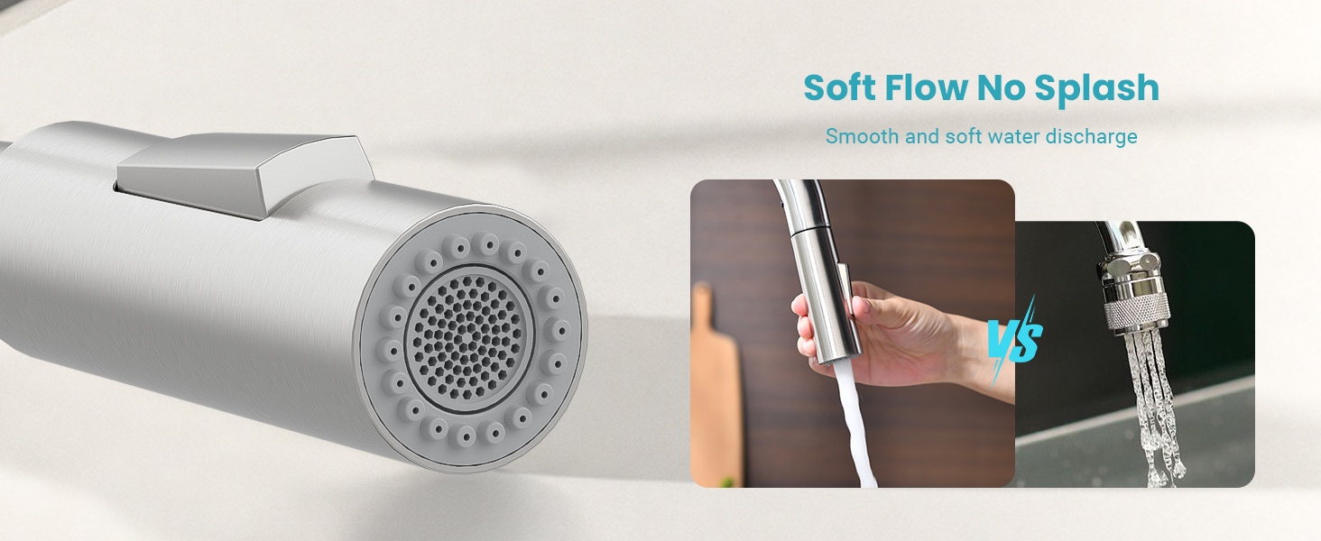 the shower head is made of stainless steel and has a smooth and smooth design.