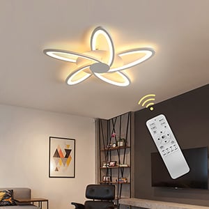 Plafoniera Led Moderna Dimmerabile con Telecomando 30W Bianco