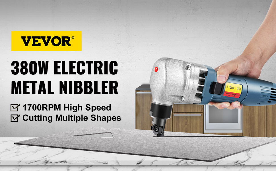 VEVOR Grignoteuse électrique Cisaille Grignoteuse à T?le Métal 1,8?mm 380 W 12 Grignoteuse Électrique