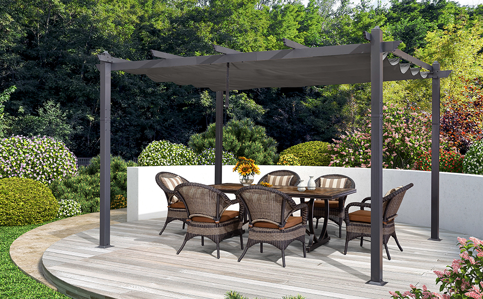Pergola gazebo with canopy