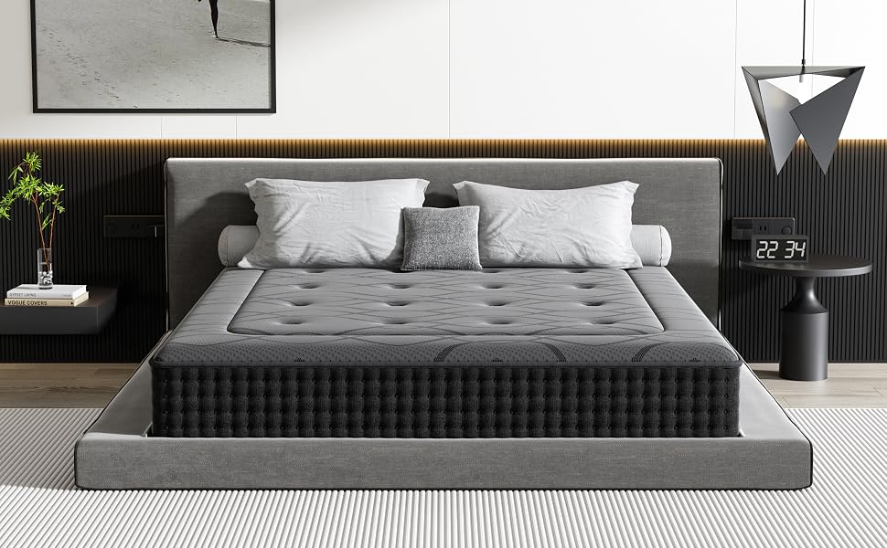 DEWINNER Matelas30 cm, Mousse à mémoire de Forme, Ressorts individuels