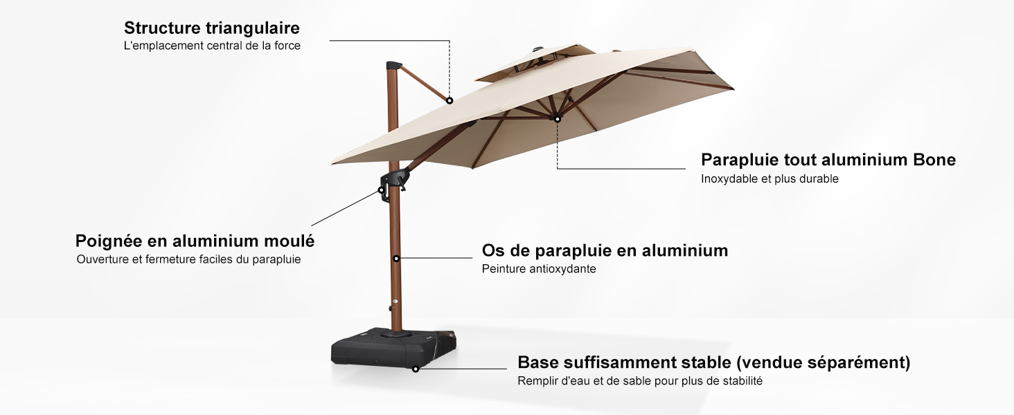 parasol terrasse exterieur 2.7