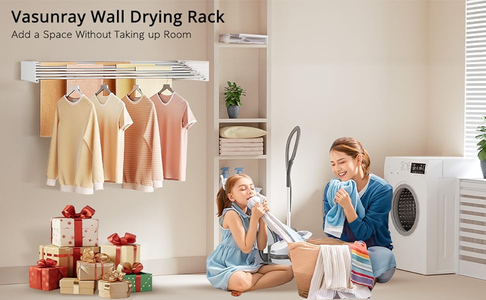 Tendedero de pared, tendedero de ropa de pared, tendedero de pared para ropa
