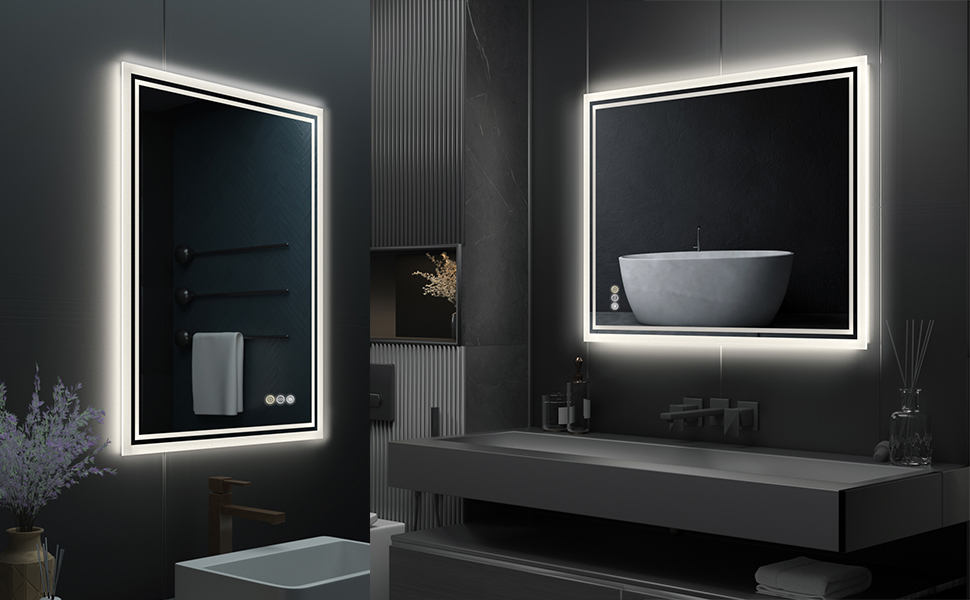 espejo bano led rectangular antivaho retroiluminado